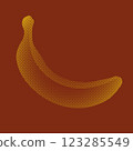 banana in pixel art style, retro style 123285549