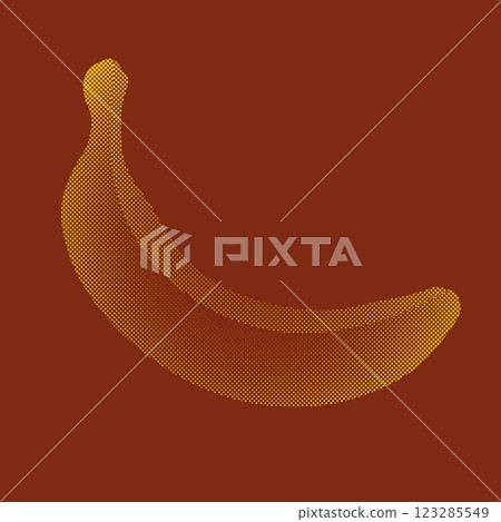 banana in pixel art style, retro style 123285549