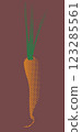 Carrot in pixel art style, retro style 123285561