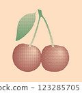 Cherry in pixel art style, retro style 123285705