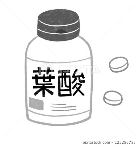 Folic Acid Supplements Black and White Folic Acid Supplements Black and White 123285755