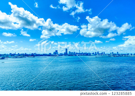 Summer scenery of Yokohama and Minato Mirai Summer scenery of Yokohama and Minato Mirai 123285885