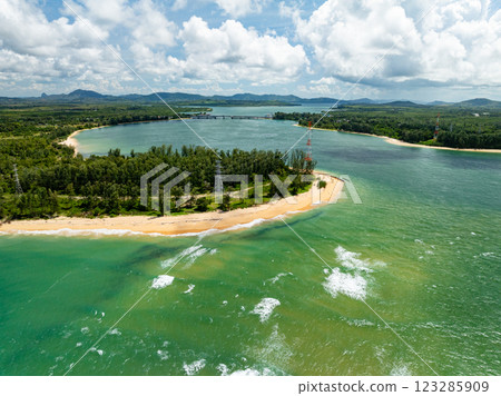 Amazing beach sea background,Summer vacation sea beach background,Beautiful ocean at Phuket island Thailand 123285909