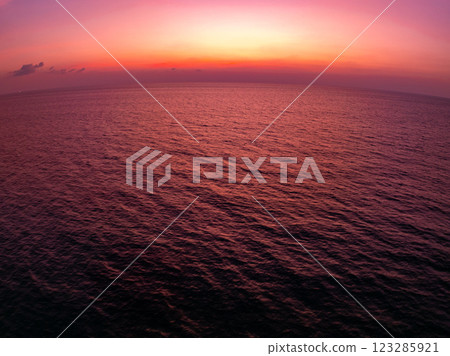 Colorful sunset or sunrise sky clouds over sea in Thailand, Amazing nature landscape seascape,Beautiful light nature landscape colorful sky background 123285921