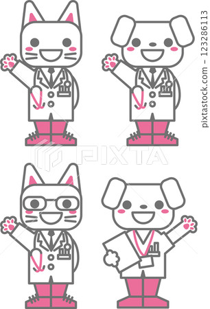 動物資料<動物醫護人員、醫生、護士的通知、注意、警告、狗、貓> 動物資料<動物醫護人員、醫生、護士的通知、注意、警告、狗、貓> 123286113