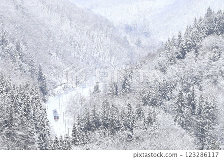 Snowy landscape railway Snowy landscape railway 123286117