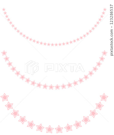 Pink star line curve frame set 123286537