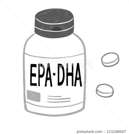 EPA and DHA supplements in black and white 123286687