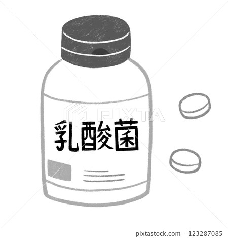 Lactic acid bacteria supplement black and white 123287085