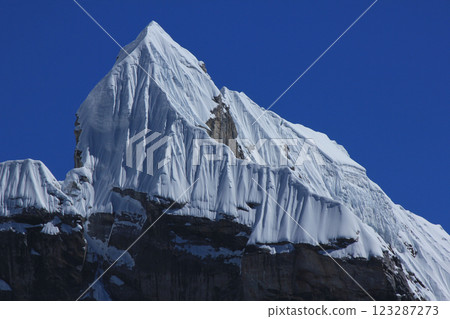 Pointed peak Lobuche East, Nepal. 123287273