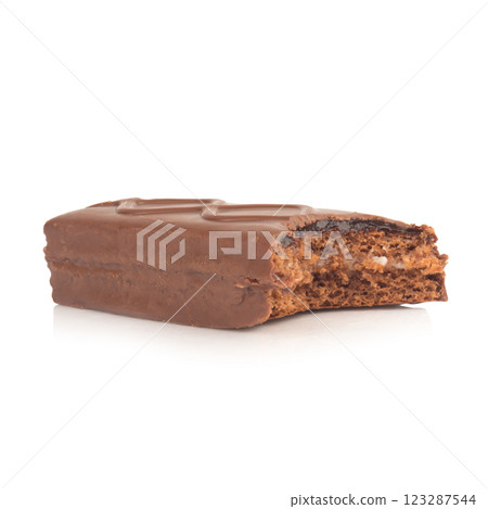 Chocolate bar isolated on white background Chocolate bar isolated on white background 123287544
