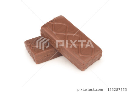 Chocolate bar isolated on white background Chocolate bar isolated on white background 123287553