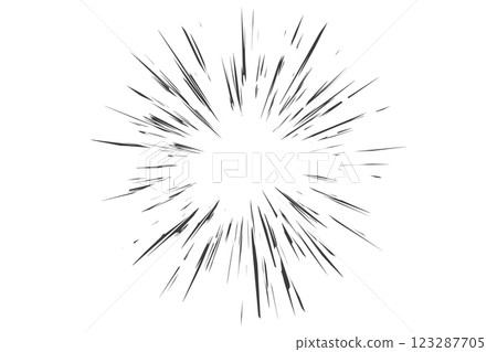 Speed lines effect for comic and manga books. Radial cartoon burst and concentric bomb explosion. Scream and shout motion. Vector abstract roar sound. Speed lines effect for comic and manga books. Radial cartoon burst and concentric bomb explosion. Scream and shout motion. Vector abstract roar sound. 123287705