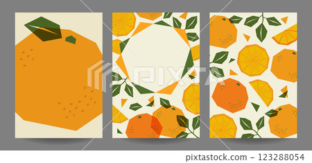 Rough mandarin orange illustration flyer template set_1 Rough mandarin orange illustration flyer template set_1 123288054