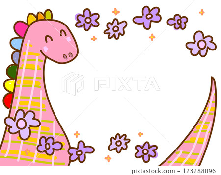 Colorful dinosaur frame 01 Colorful dinosaur frame 01 123288096
