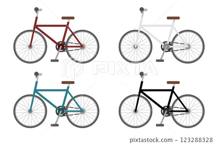 Flat illustration: Mountain bike side Flat illustration: Mountain bike side 123288328