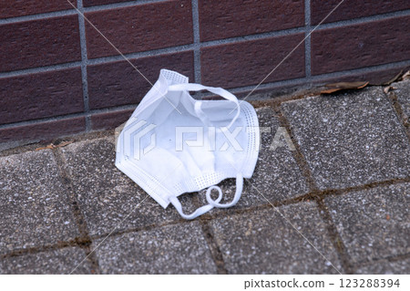 Yokohama cityscape in Japan: Increase in discarded masks (lost masks) in the city... = Yokohama city on the 20th 123288394