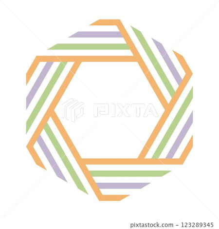 Abstract hexagon overlap 123289345