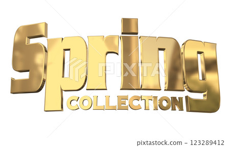 3DCG 字母“春季系列”金色 3DCG 字母“春季系列”金色 123289412