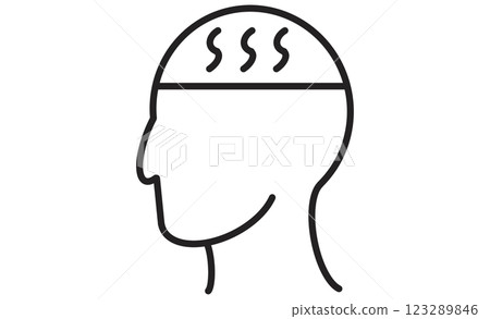 中暑的簡單線條圖標 中暑的簡單線條圖標 123289846