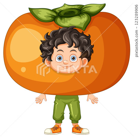Boy in Persimmon Costume Illustration Boy in Persimmon Costume Illustration 123289906