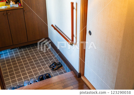 Entrance handrails, home safety, renovation 123290038