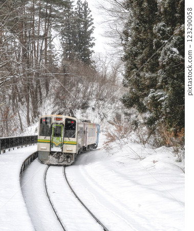 Aizu Railway in the snow 123290058