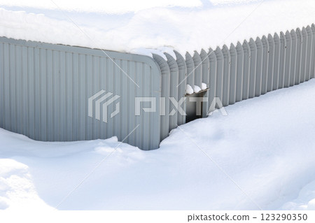 garage, carport, snow, snowfall, snowfall, winter, hokkaido, snow scene, garage, outdoor, parking lot garage, carport, snow, snowfall, snowfall, winter, hokkaido, snow scene, garage, outdoor, parking lot 123290350