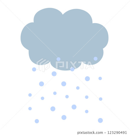 雪花飄落的雲朵插畫 123290491