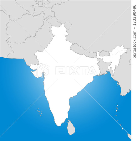 印度及其鄰國的簡單易懂的地圖 123290496