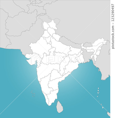 印度及其鄰國的地圖,標有國家邊界,簡單易懂 印度及其鄰國的地圖,標有國家邊界,簡單易懂 123290497