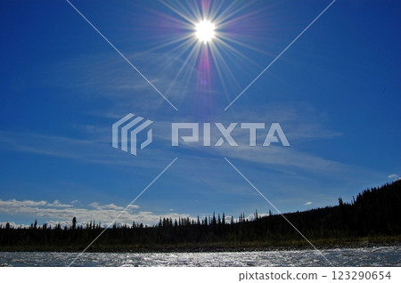 Sunburst Over a Wild River Sunburst Over a Wild River 123290654