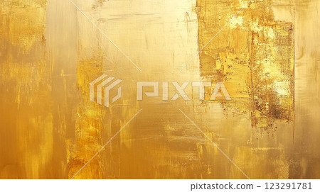 Abstract golden surface with textured brushstrokes and metallic sheen, a luxurious and eye-catching decorative art piece. Abstract golden surface with textured brushstrokes and metallic sheen, a luxurious and eye-catching decorative art piece. 123291781