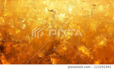 Gleaming golden surface with textured brushstrokes, evokes warmth and luxury, perfect for adding a touch of elegance to any backdrop. 123291941