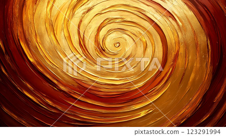 Abstract swirling artwork featuring a golden, textured pattern spiraling from the center. Warm colors create a mesmerizing visual. Abstract swirling artwork featuring a golden, textured pattern spiraling from the center. Warm colors create a mesmerizing visual. 123291994