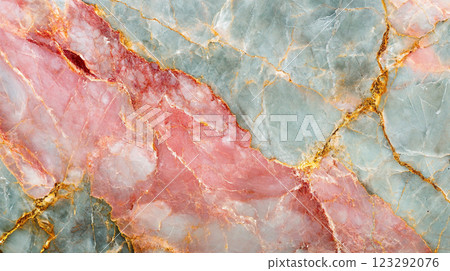 Abstract texture with organic shapes of pink, turquoise, and gold. A luxurious look for wallpapers and backgrounds with a modern flair. Abstract texture with organic shapes of pink, turquoise, and gold. A luxurious look for wallpapers and backgrounds with a modern flair. 123292076