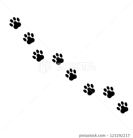 可愛的爪子足跡背景素材 可愛的爪子足跡背景素材 123292217