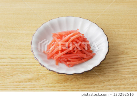 Pickled ginger on a plate Pickled ginger on a plate 123292516