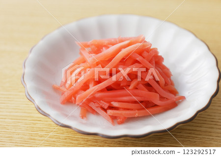 Pickled ginger on a plate Pickled ginger on a plate 123292517