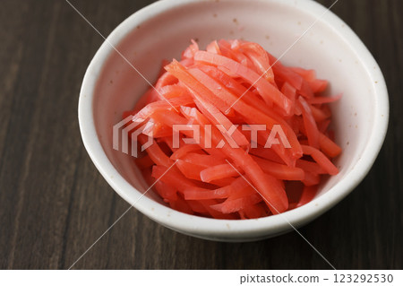 Pickled ginger on a plate 123292530