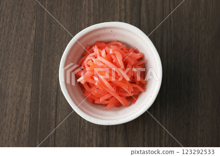 Pickled ginger on a plate Pickled ginger on a plate 123292533