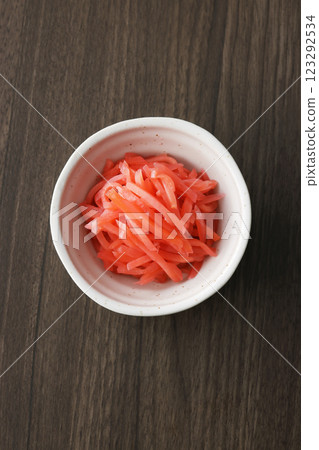 Pickled ginger on a plate Pickled ginger on a plate 123292534