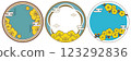 Flower round frame 123292836