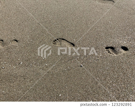 海灘上的足跡 海灘上的足跡 123292891