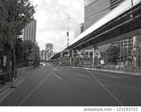 Tokyo roads and highway overpasses. Akasaka Mitsuke. 123293732