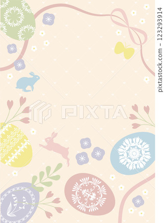 Easter egg background illustration material frame vector Easter spring cute 123293914