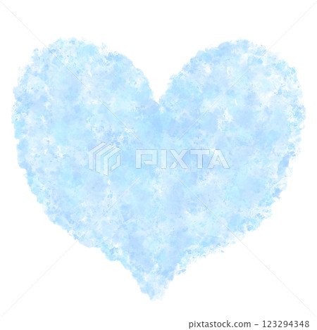 Big blue heart drawn with watercolor pencil Big blue heart drawn with watercolor pencil 123294348
