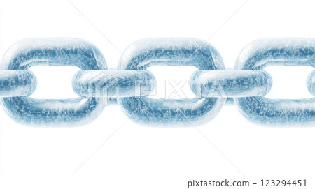 Interconnected icy links creating a cool visual effect in clear form 123294451