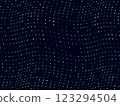 abstract green dotted pattern on dark background, wavy design with digital artistic feel 123294504
