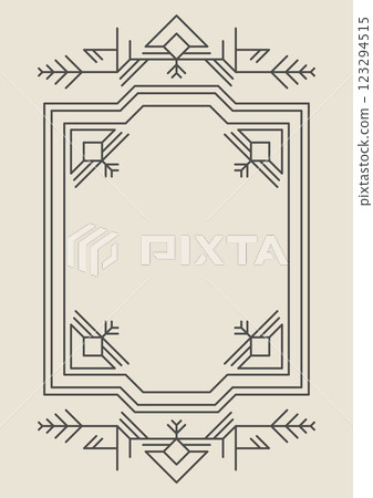 Line geometric frame. Modern decorative curling background. 123294515
